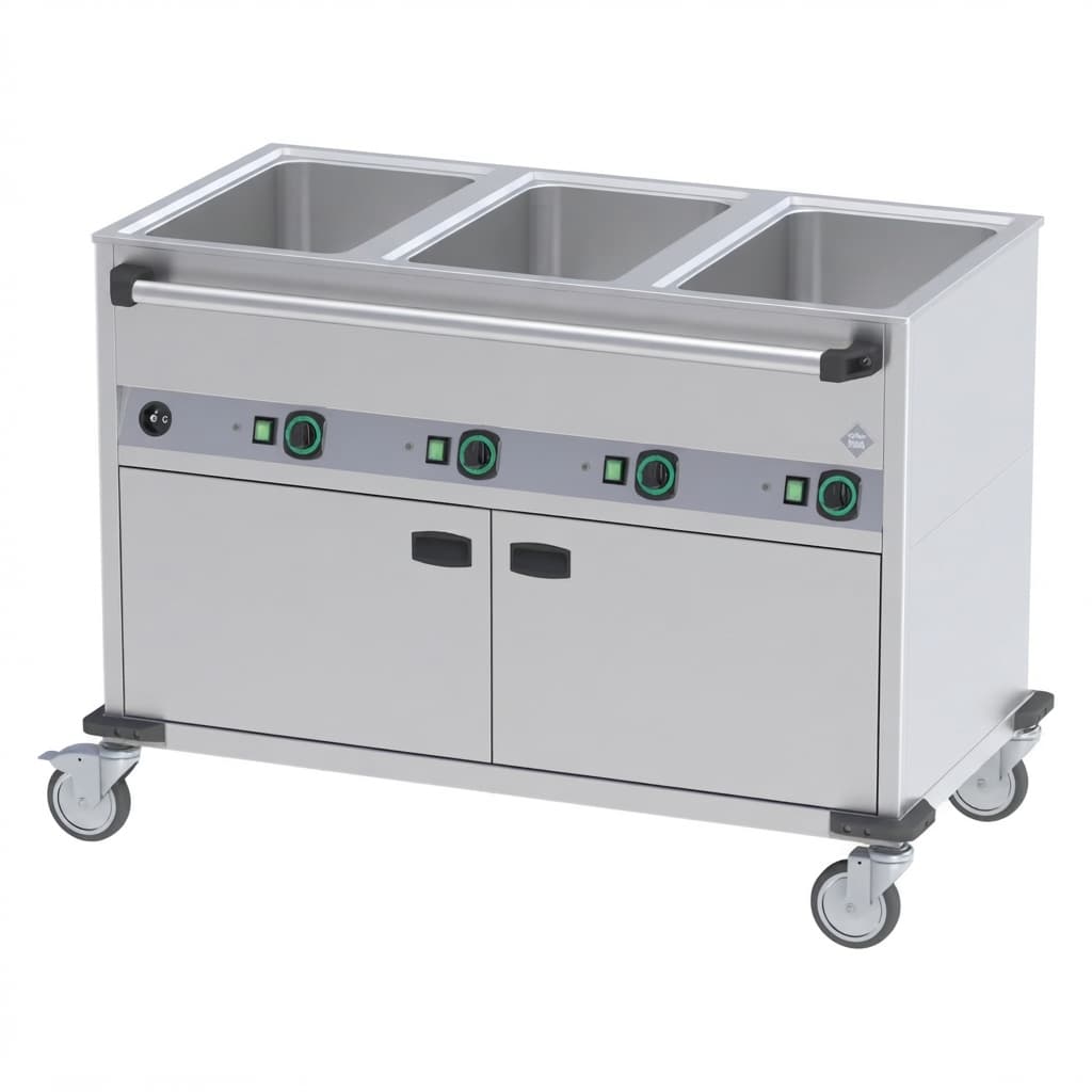 עגלת ביין מארי חשמלית 3×GN 1/1 עם ארון חימום | RM BMPD 3120 CSH