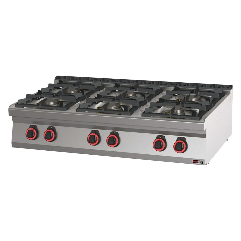 כיריים גז מקצועיות 6 מבערים שולחניות – REDFOX SP 70/012 G
