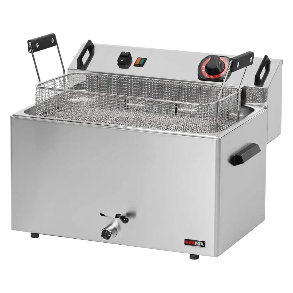 צ'יפסר חשמלי מקצועי 16 ליטר עם ברז ניקוז – REDFOX FE 30 T