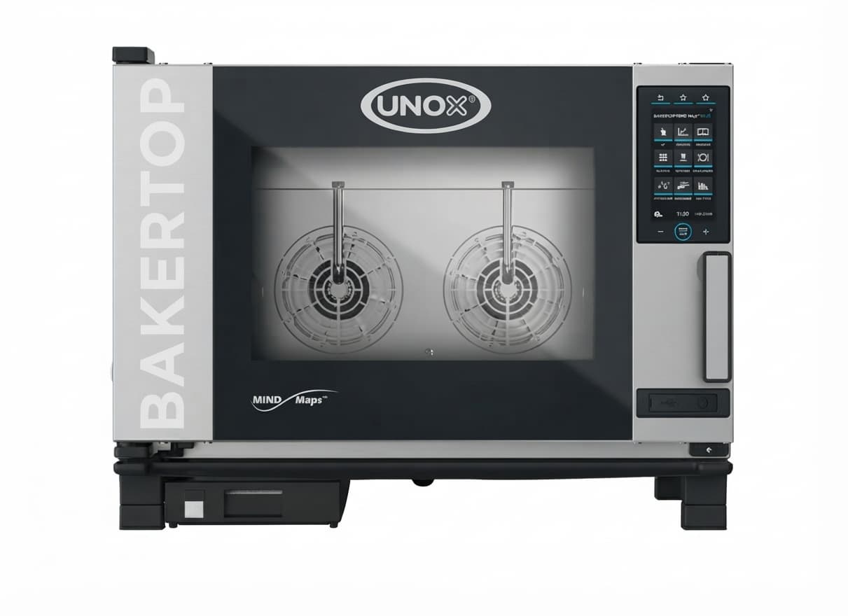 תנור קומבי מקצועי 4 מגשים 600×400 עם ניקוי עצמי - UNOX BAKERTOP MIND.Maps™ PLUS – XEBC-04EU-EPRM